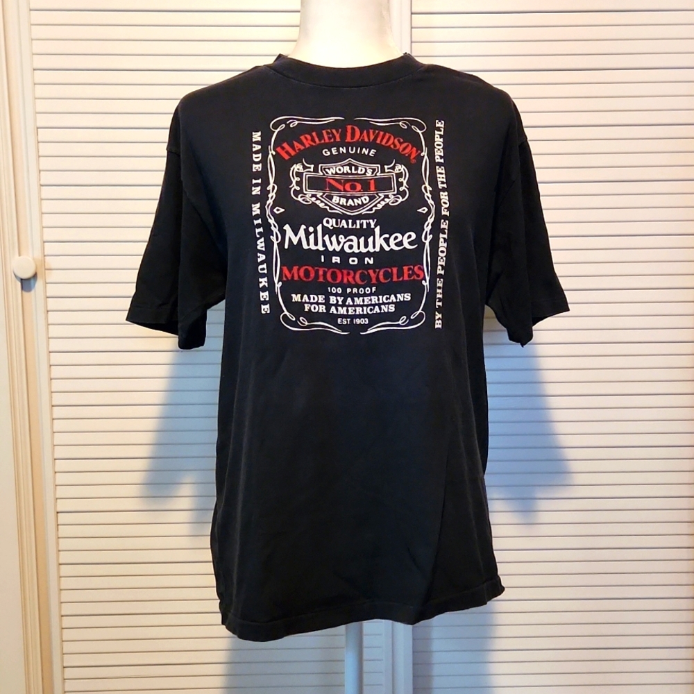 Mens Harley-Davidson jack Daniel's style shirt vintage size large